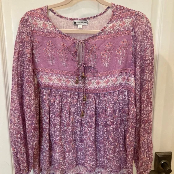 Cotton Floral Pink & Purple Flowy Top & Maxi Skirt SET. - Picture 6 of 16